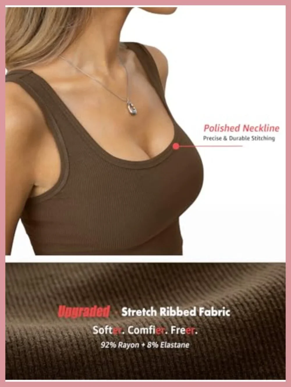 Ribbed Scoop Neck Tank Top Crop Fitted Sleeveless Summer Y2K Going Out Workout